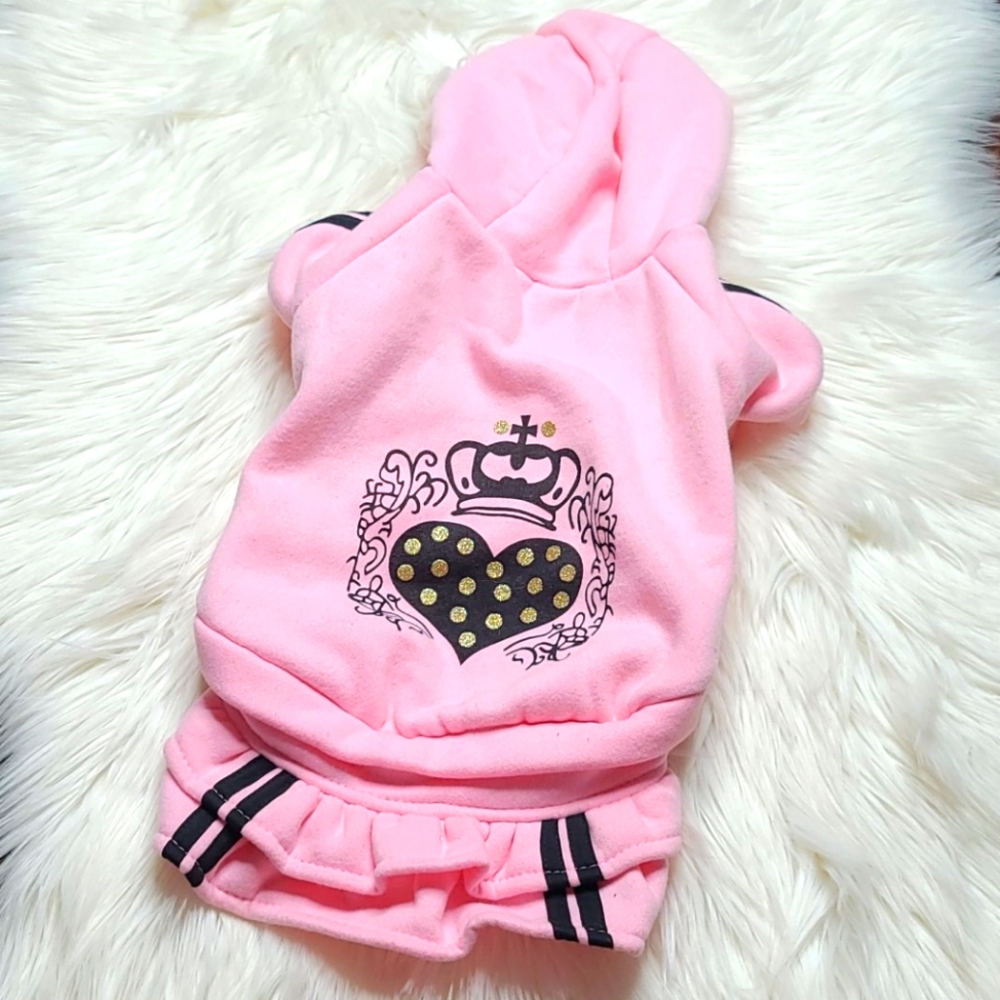 Pink dog track suit jacket dress